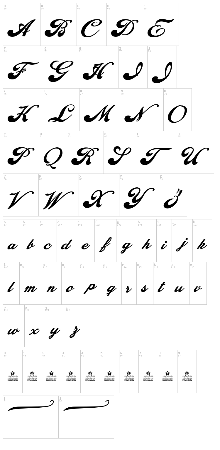 Bobbers font map